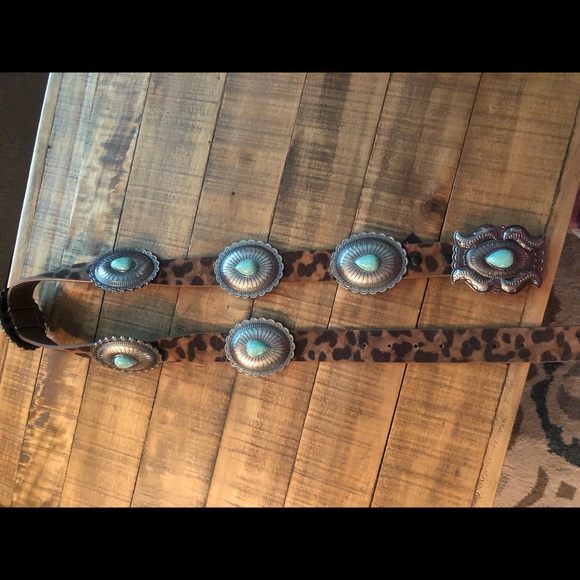 Western Concho Leopard Belt